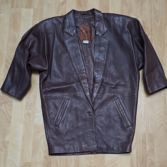 Men's Brown Leather Jacket - Picture 1 of 10